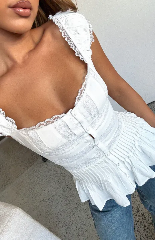 Girl In The Mirror Top White sold by White Fox Boutique