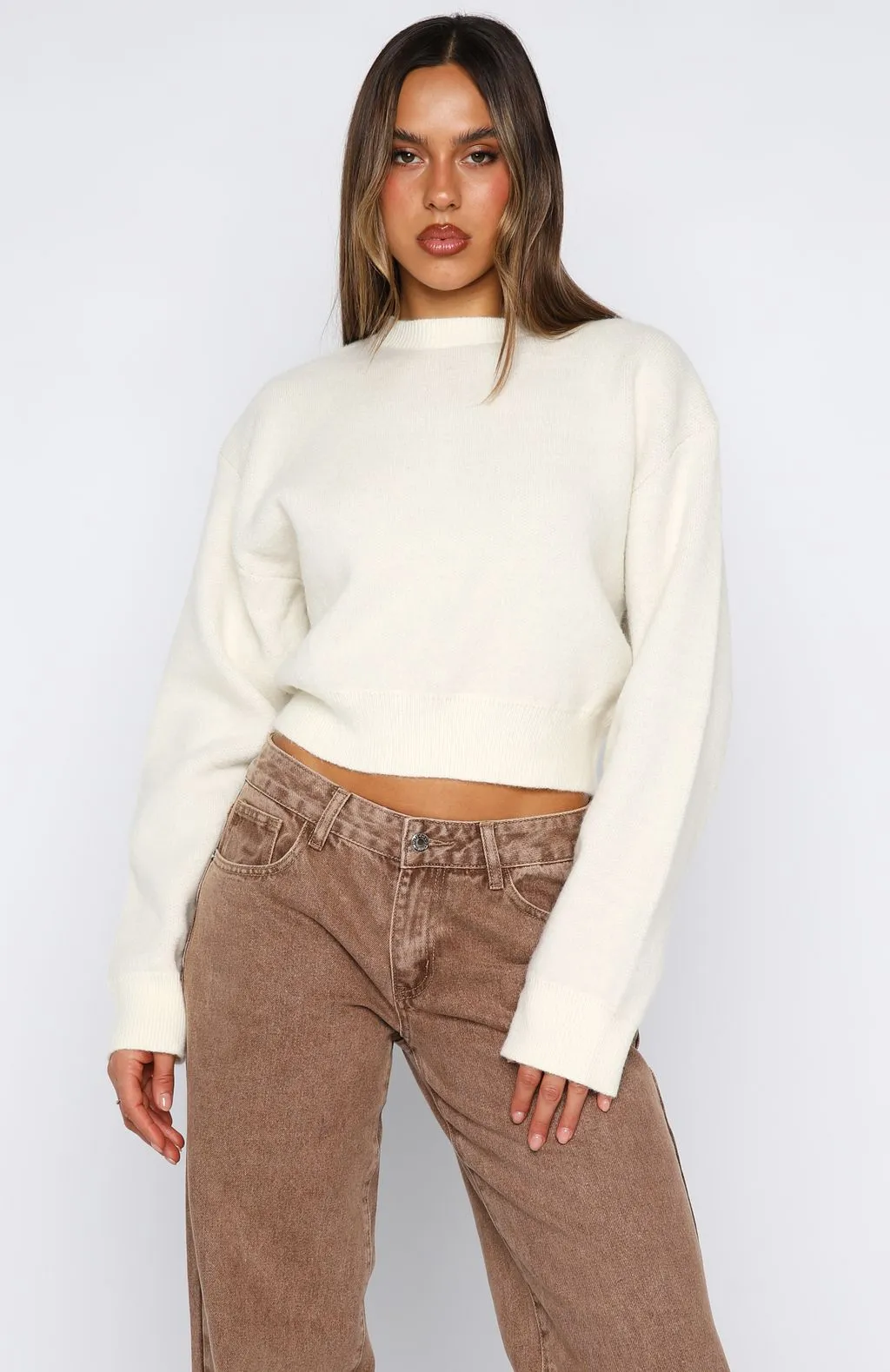 Can't Help Falling Knit Sweater White sold by White Fox Boutique product image thumbnail 3