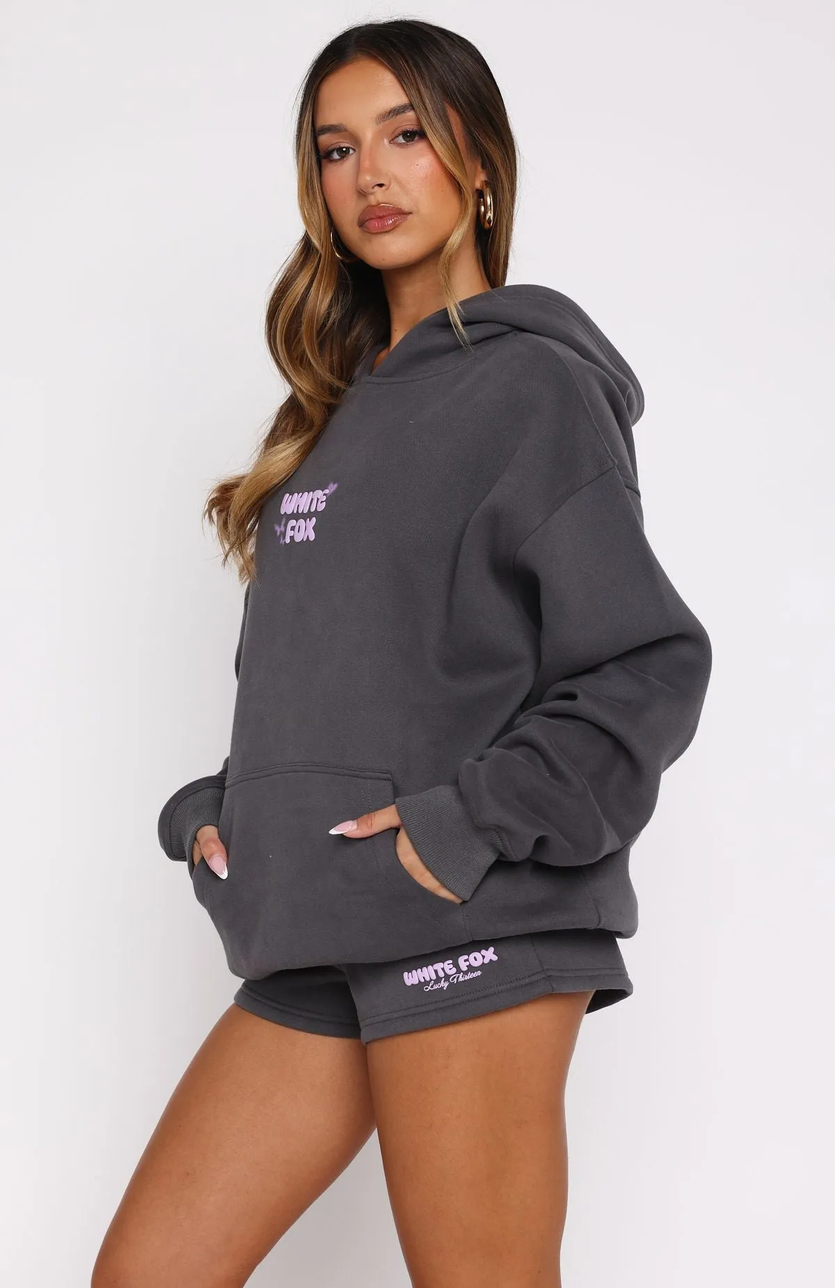 Lucky Thirteen Stephanie Oversized Hoodie Volcanic sold by White Fox Boutique product image thumbnail 4