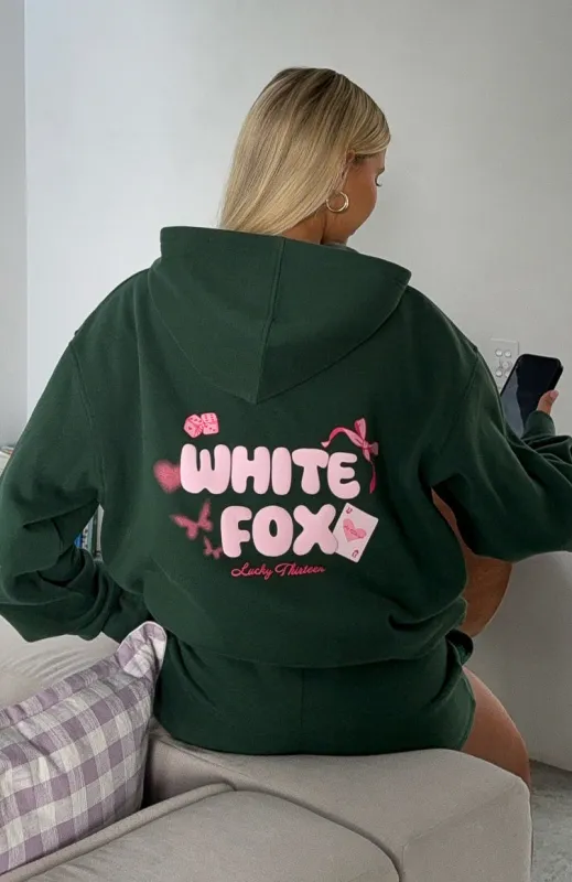Lucky Thirteen Stephanie Oversized Hoodie Green sold by White Fox Boutique