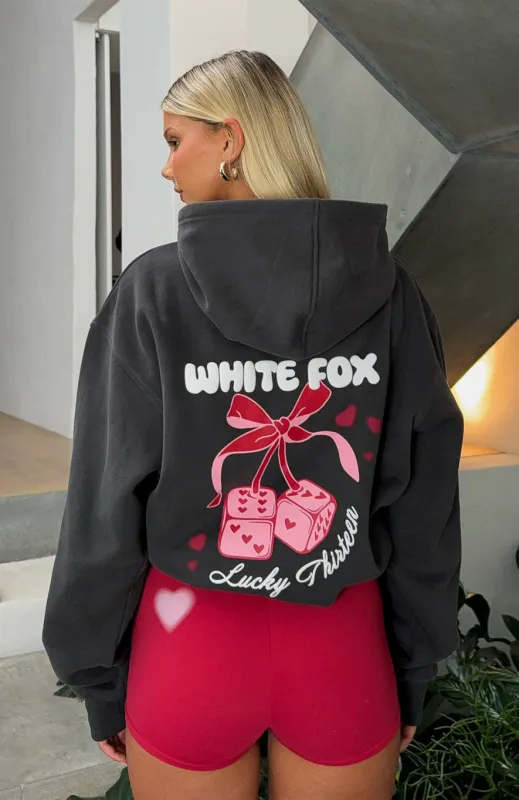 Lucky Thirteen Cheyenne Oversized Hoodie Charcoal sold by White Fox Boutique