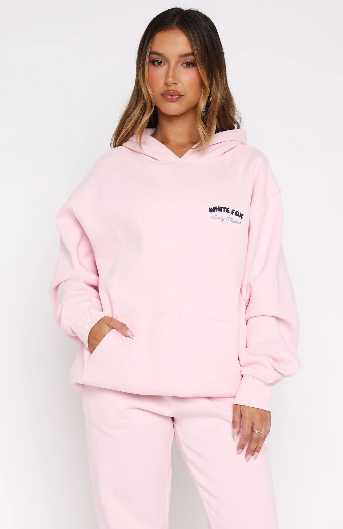 Lucky Thirteen Cheyenne Oversized Hoodie Soft Pink sold by White Fox Boutique product image thumbnail 2