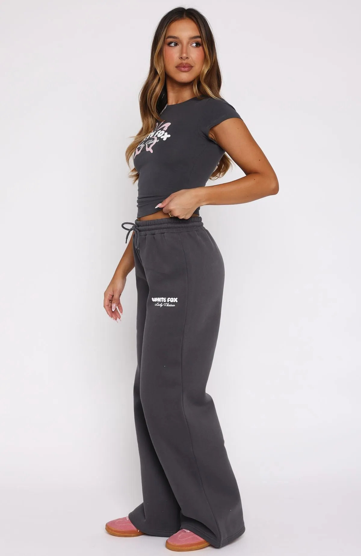Lucky Thirteen Audrina Wide Leg Sweatpants Volcanic sold by White Fox Boutique product image thumbnail 3