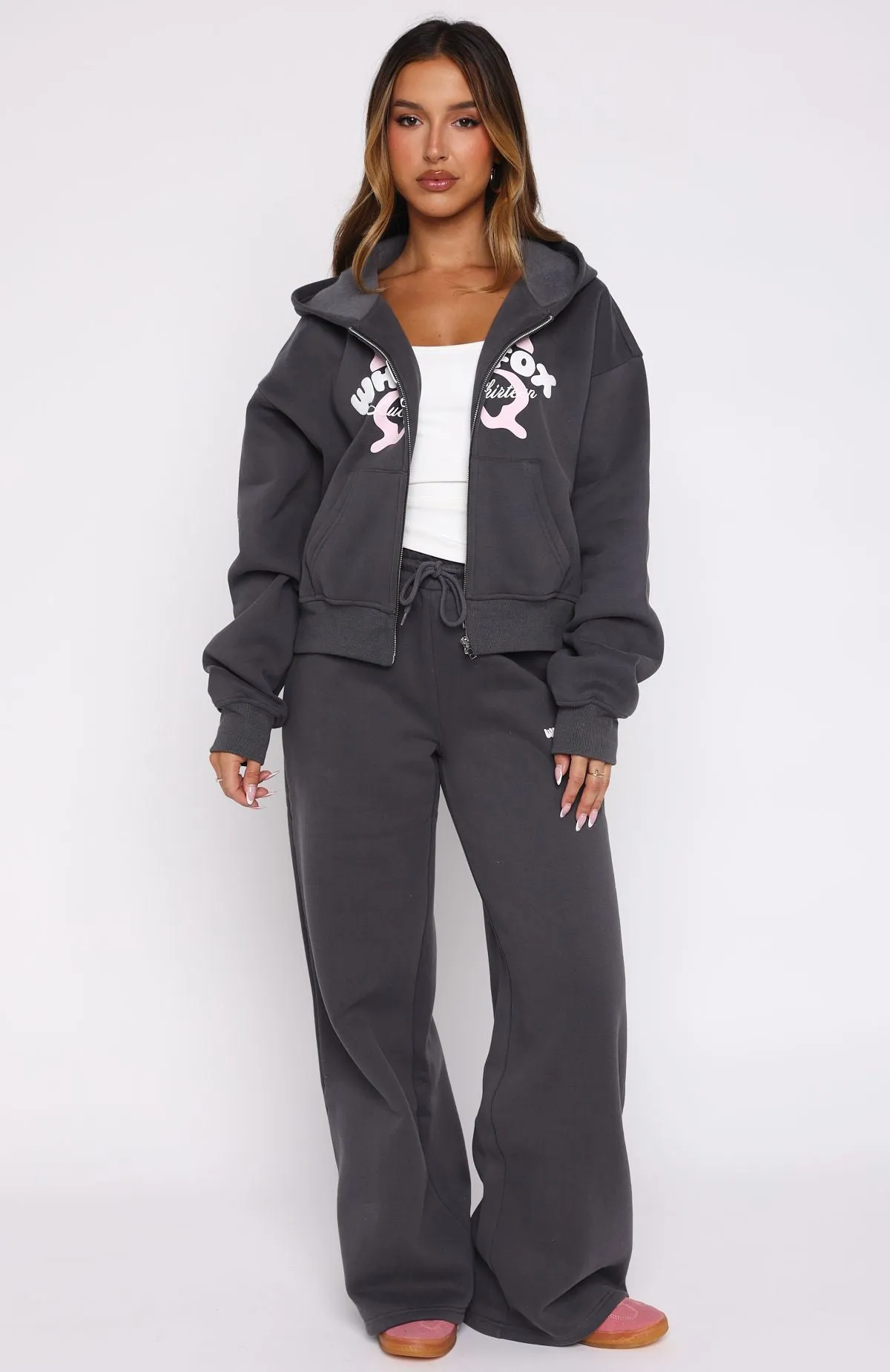 Lucky Thirteen Audrina Wide Leg Sweatpants Volcanic sold by White Fox Boutique product image thumbnail 5
