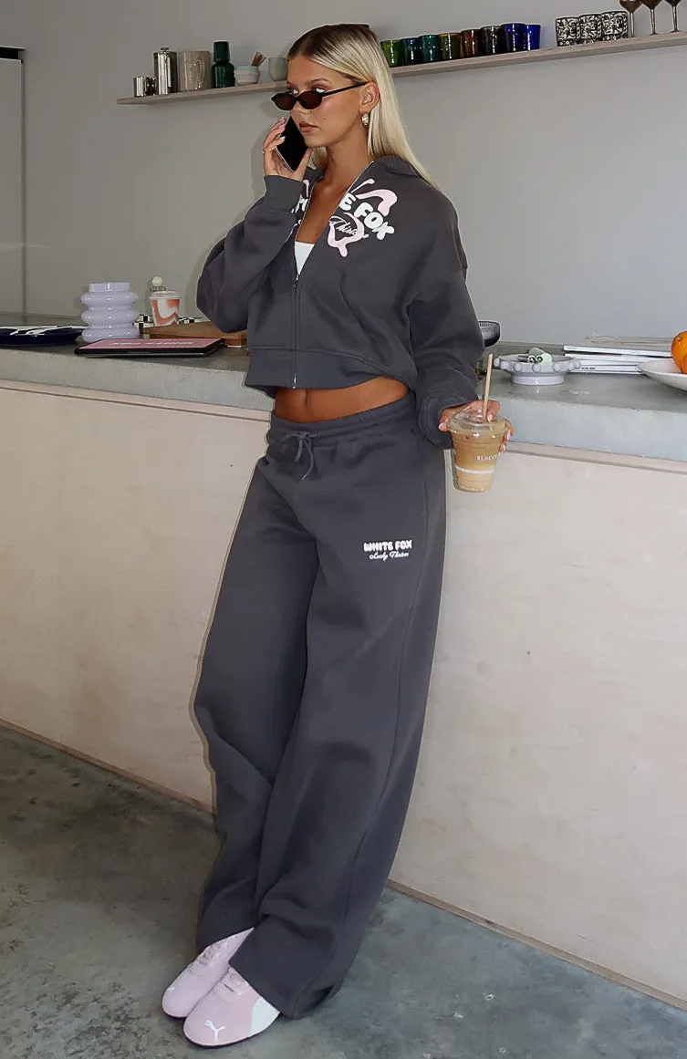 Lucky Thirteen Audrina Wide Leg Sweatpants Volcanic sold by White Fox Boutique