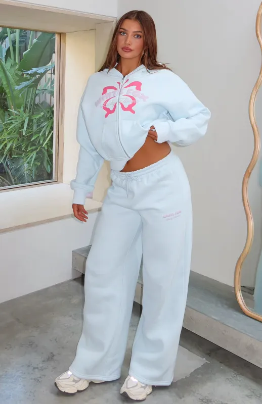 Lucky Thirteen Audrina Wide Leg Sweatpants Blue sold by White Fox Boutique