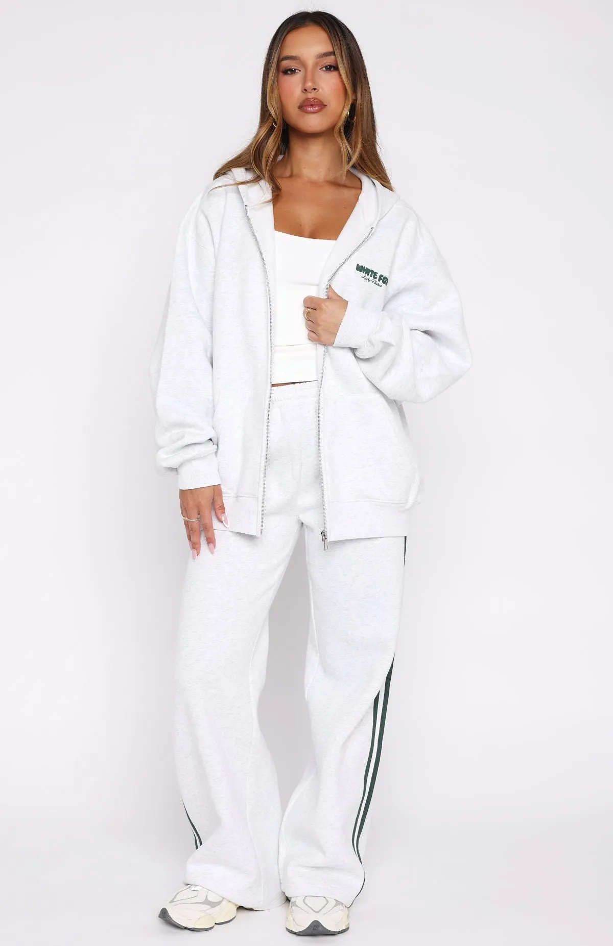 Lucky Thirteen Charise Wide Leg Sweatpants Grey Marle sold by White Fox Boutique product image thumbnail 2