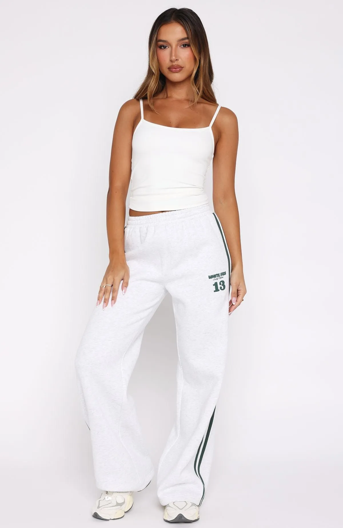 Lucky Thirteen Charise Wide Leg Sweatpants Grey Marle sold by White Fox Boutique product image thumbnail 5