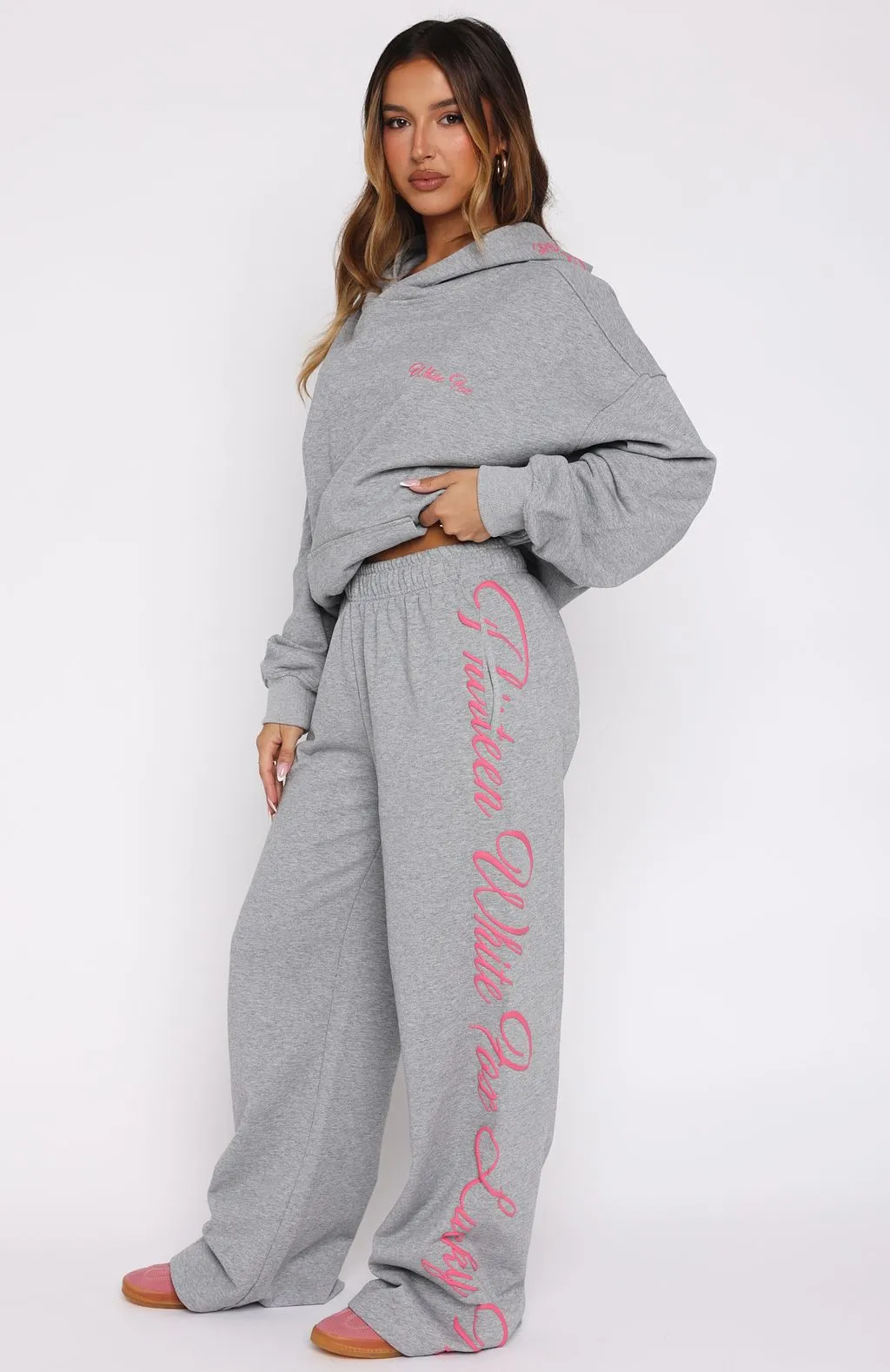 Lucky Thirteen Shaya Wide Leg Sweatpants Dark Grey Marle sold by White Fox Boutique product image thumbnail 3