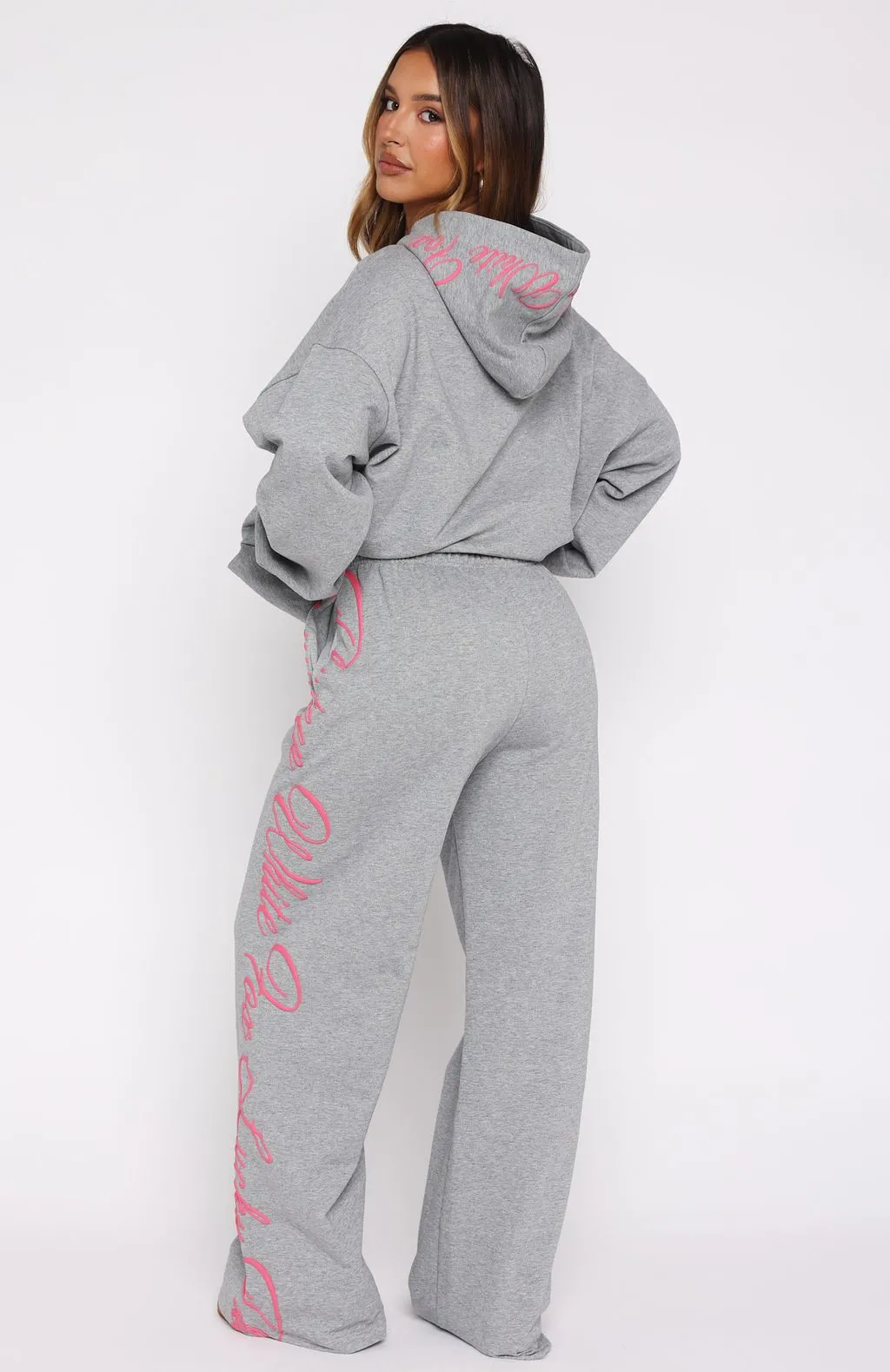 Lucky Thirteen Shaya Wide Leg Sweatpants Dark Grey Marle sold by White Fox Boutique product image thumbnail 4