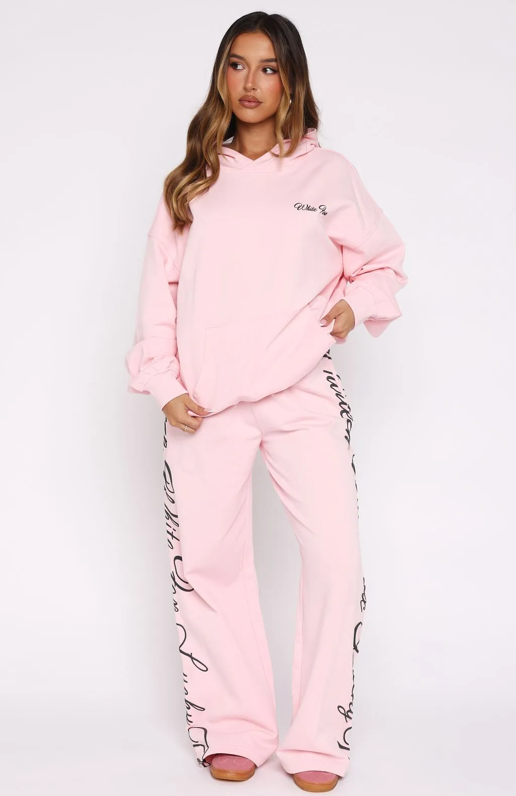 Lucky Thirteen Shaya Wide Leg Sweatpants Soft Pink sold by White Fox Boutique product image thumbnail 2