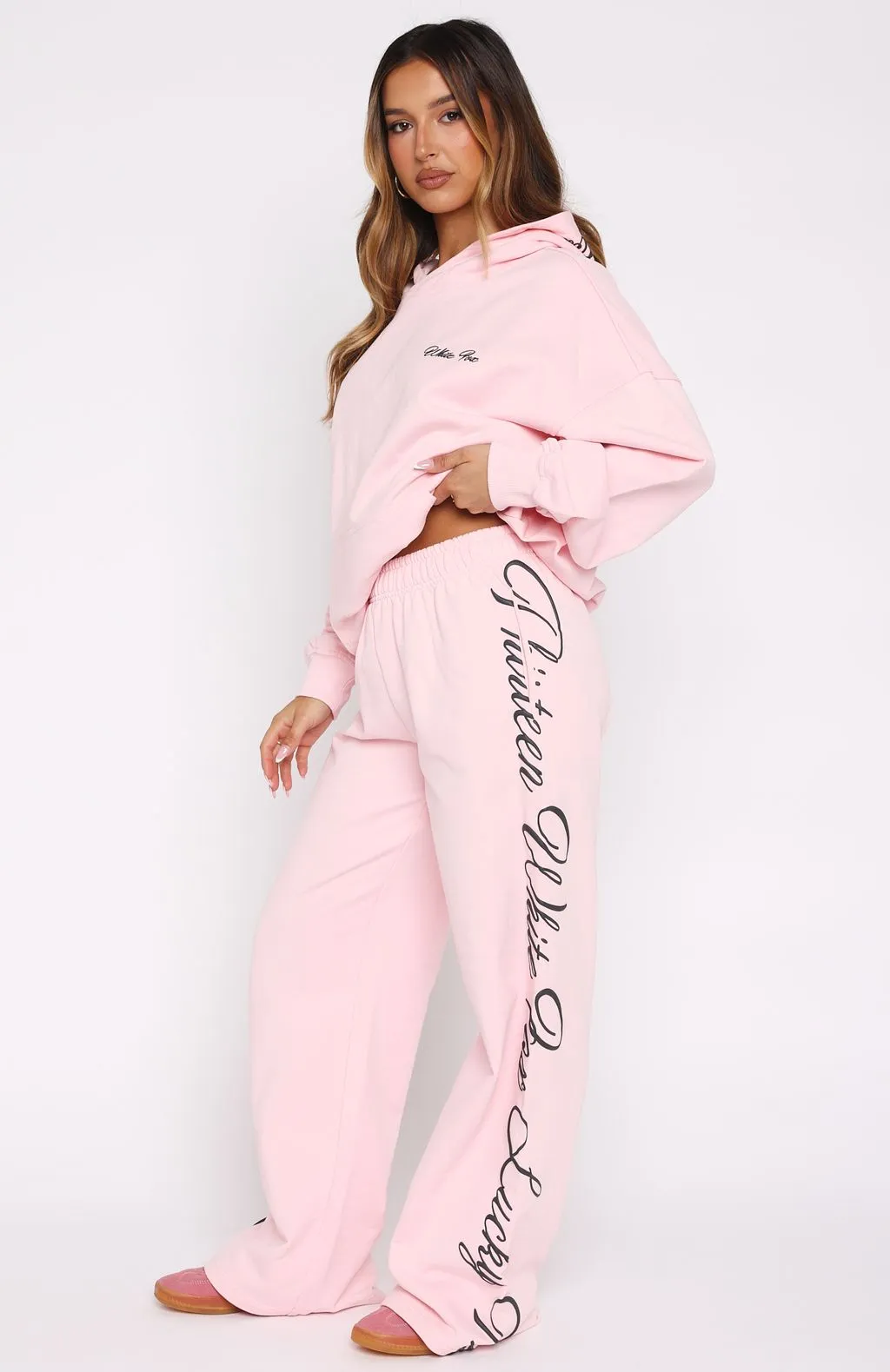 Lucky Thirteen Shaya Wide Leg Sweatpants Soft Pink sold by White Fox Boutique product image thumbnail 3