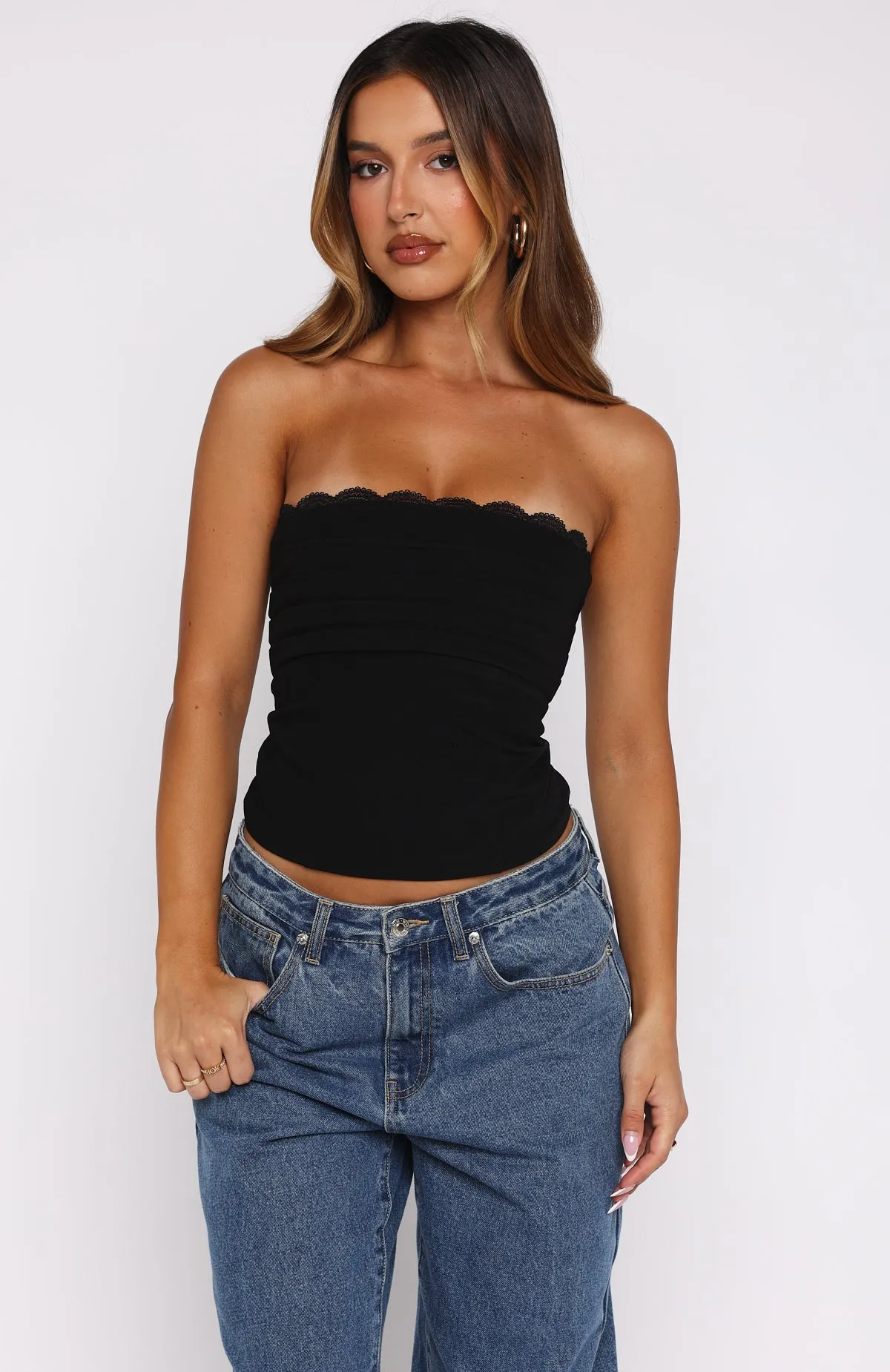 Never Look Back Strapless Bustier Black sold by White Fox Boutique product image thumbnail 2
