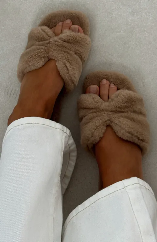 Safa Slippers Latte sold by White Fox Boutique