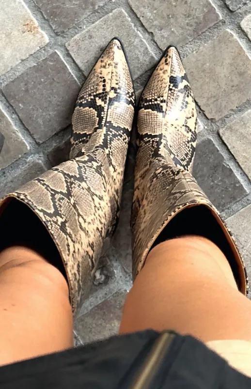 Juliette Knee High Boots Snake sold by White Fox Boutique