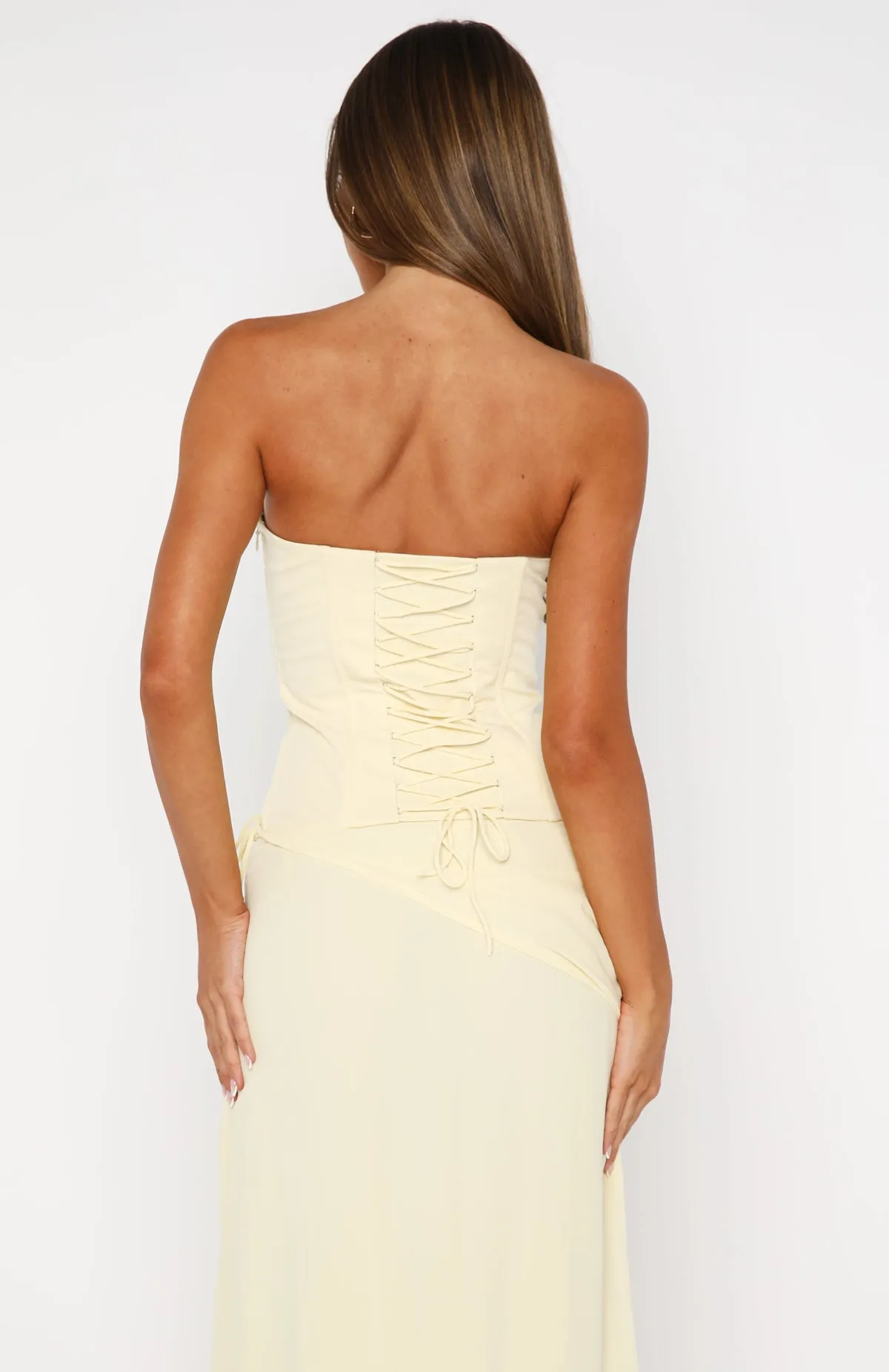 Bye Girl Strapless Bustier Butter sold by White Fox Boutique product image thumbnail 4