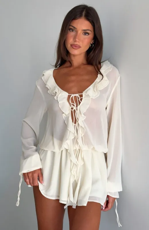 Eternal Energy Long Sleeve Mini Dress Cream sold by White Fox Boutique