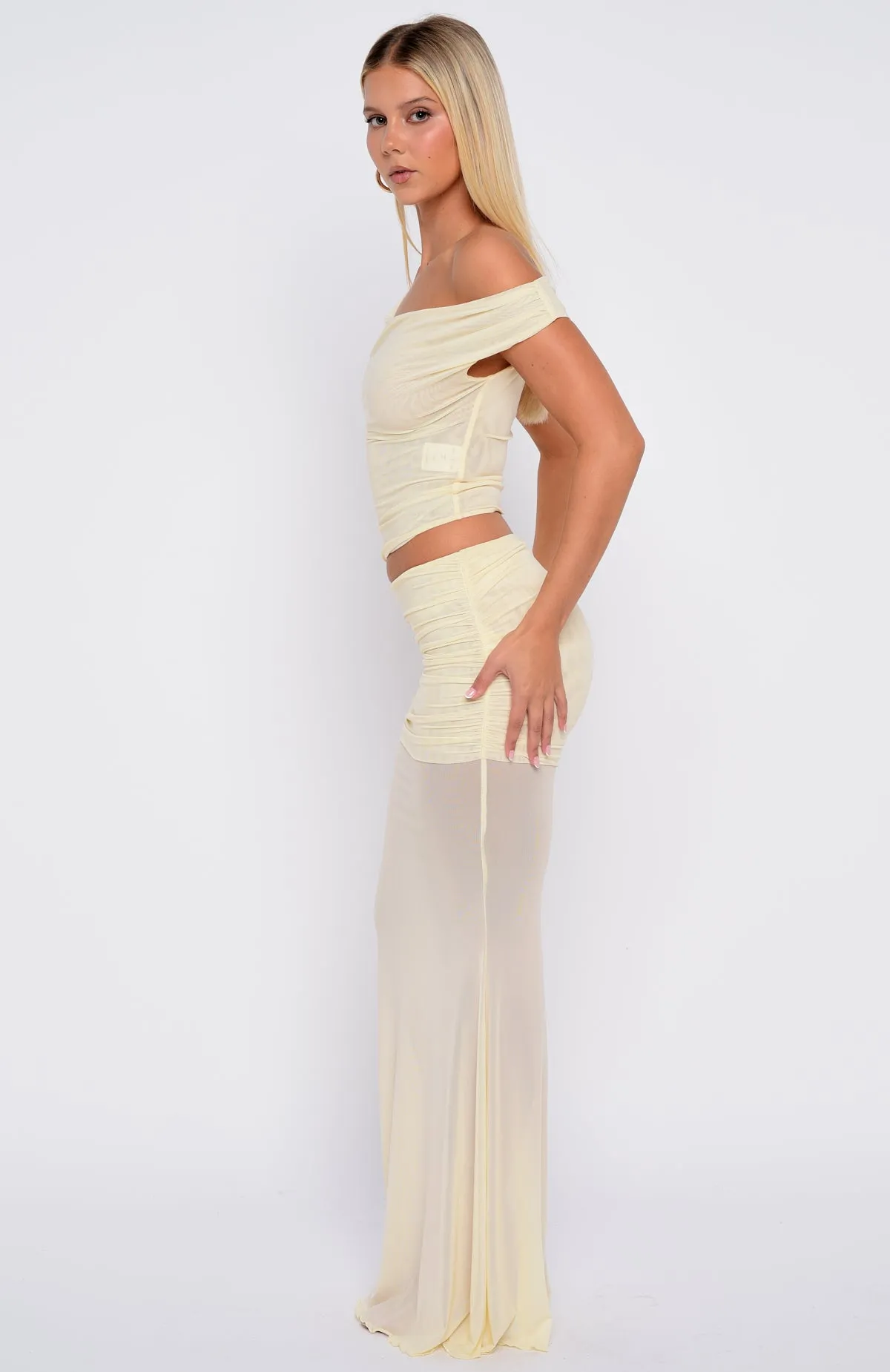 Need Your Heart Maxi Skirt Cream sold by White Fox Boutique product image thumbnail 3