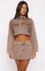 Something To Prove Cropped Denim Jacket Tan Wash sold by White Fox Boutique
