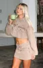 Something To Prove Cropped Denim Jacket Tan Wash sold by White Fox Boutique