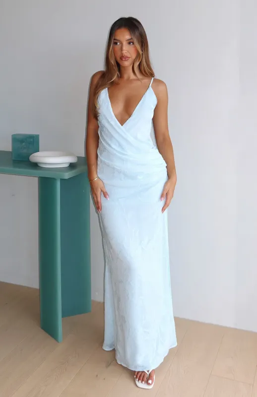Soft But Sharp Maxi Dress Sky Blue sold by White Fox Boutique