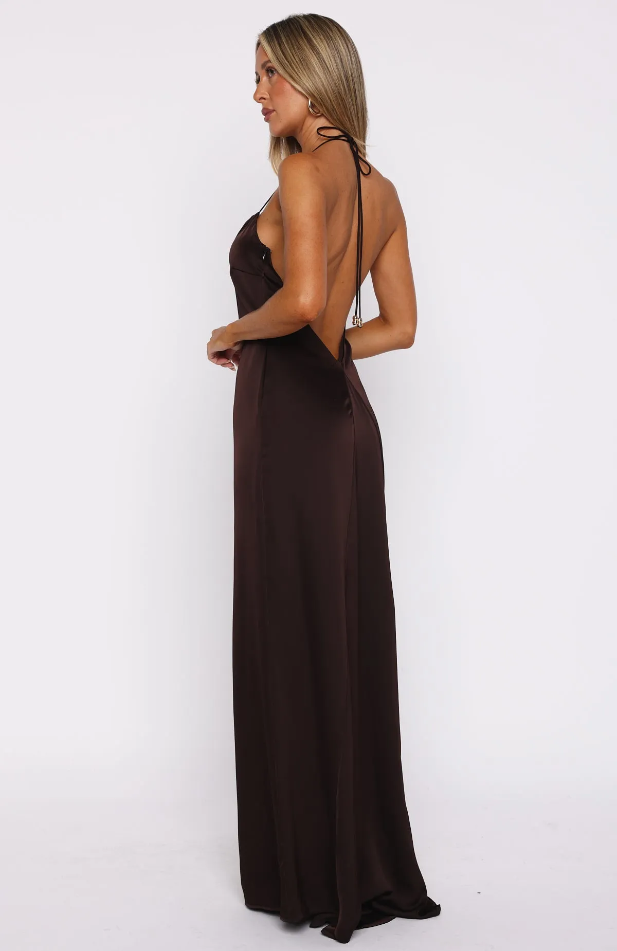 Amore Maxi Dress Dark Chocolate sold by White Fox Boutique product image thumbnail 4