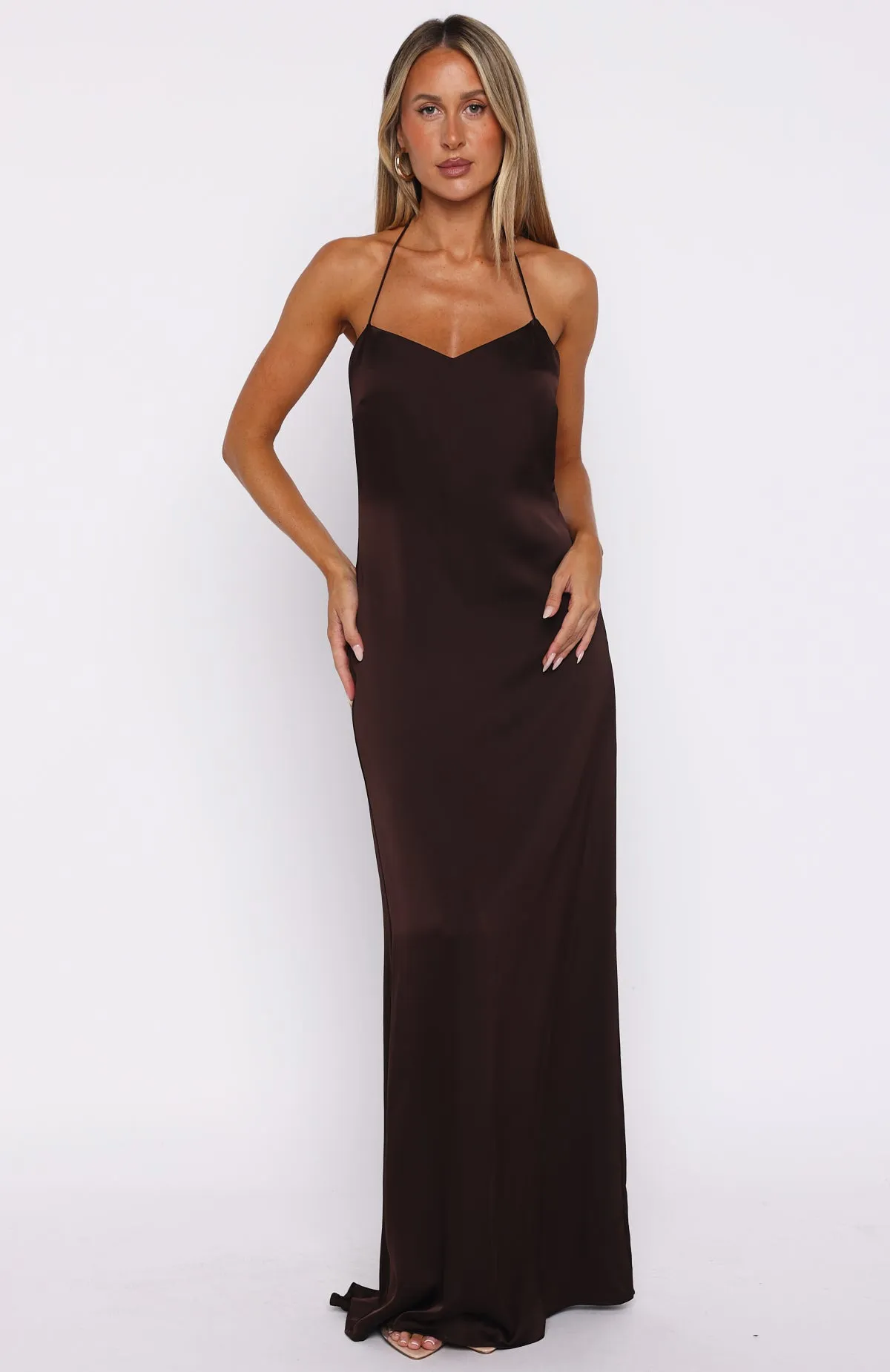 Amore Maxi Dress Dark Chocolate sold by White Fox Boutique product image thumbnail 2