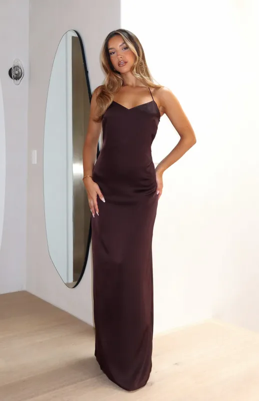 Amore Maxi Dress Dark Chocolate sold by White Fox Boutique