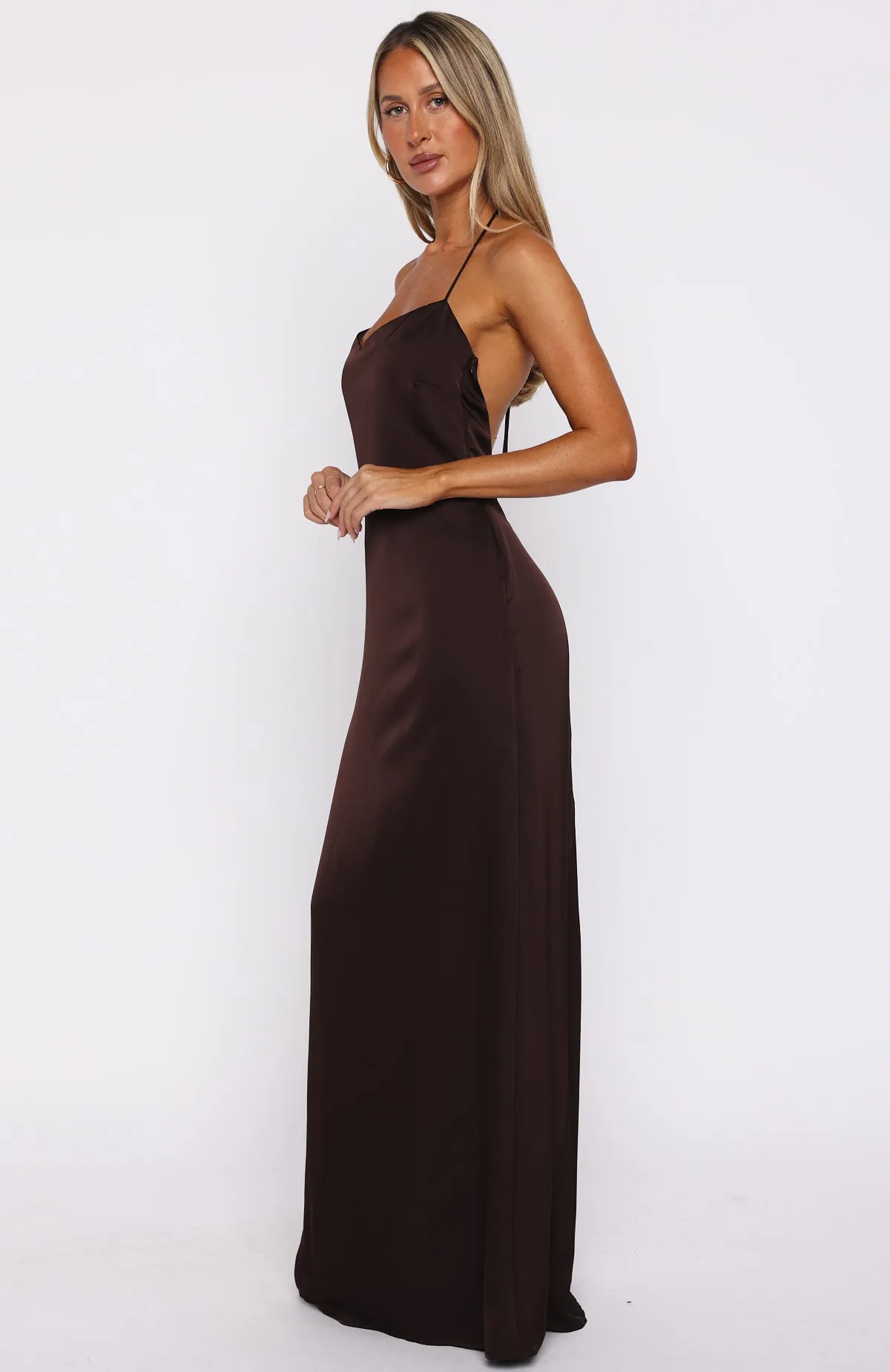 Amore Maxi Dress Dark Chocolate sold by White Fox Boutique product image thumbnail 3