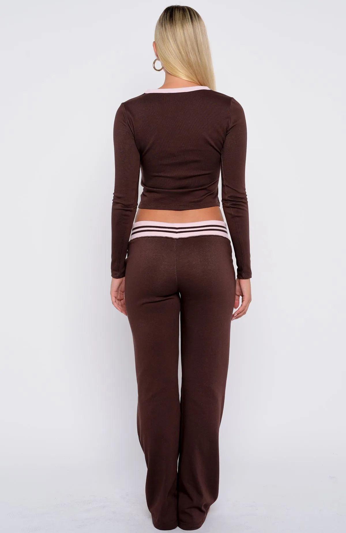 Everything We Do Flare Pants Chocolate sold by White Fox Boutique product image thumbnail 4