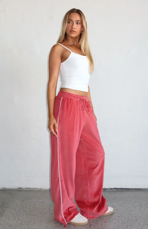 Soul Fire Velour Pants Red sold by White Fox Boutique