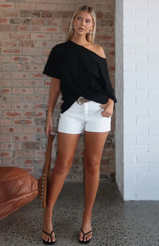 Maddy Denim Shorts Off White sold by White Fox Boutique