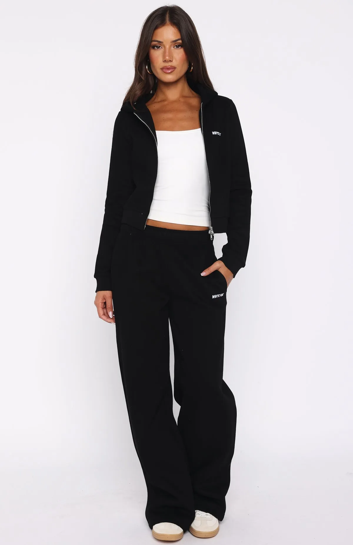 Comfy And Cute Wide Leg Sweatpants Black sold by White Fox Boutique product image thumbnail 2