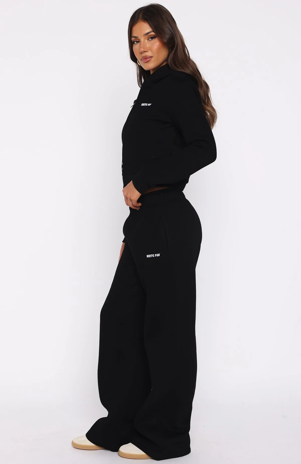 Comfy And Cute Wide Leg Sweatpants Black sold by White Fox Boutique product image thumbnail 3