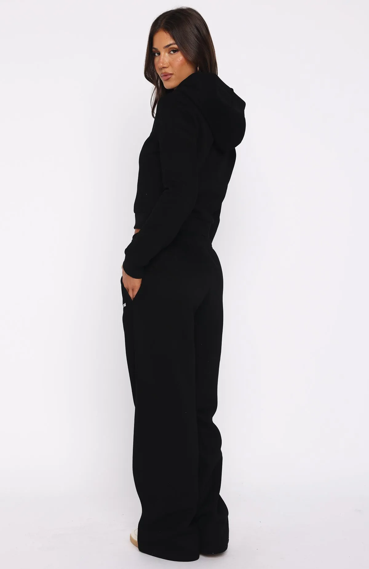 Comfy And Cute Wide Leg Sweatpants Black sold by White Fox Boutique product image thumbnail 4