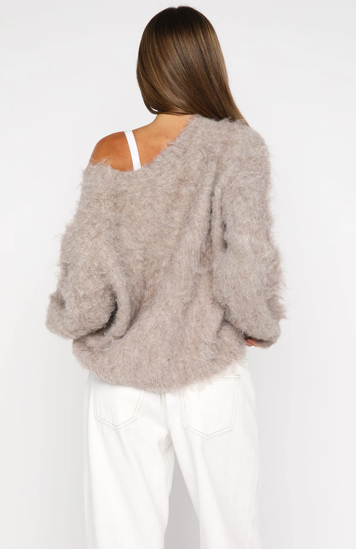 Cozy Vibes Knit Cardigan Taupe sold by White Fox Boutique product image thumbnail 5