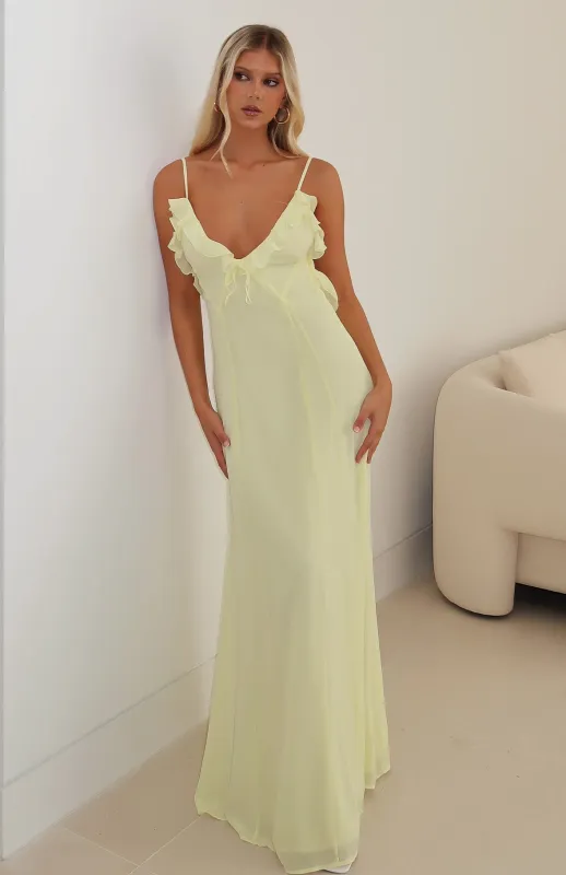 Self Sabotage Maxi Dress Lemon sold by White Fox Boutique