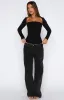 Better Believe Long Sleeve Mesh Bustier Black sold by White Fox Boutique