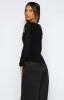 Better Believe Long Sleeve Mesh Bustier Black sold by White Fox Boutique