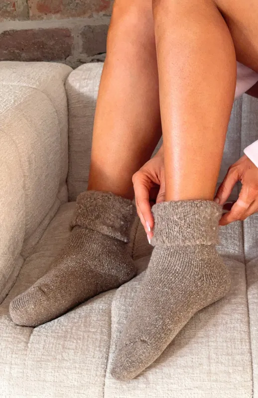 Bracken Socks Mocha sold by White Fox Boutique
