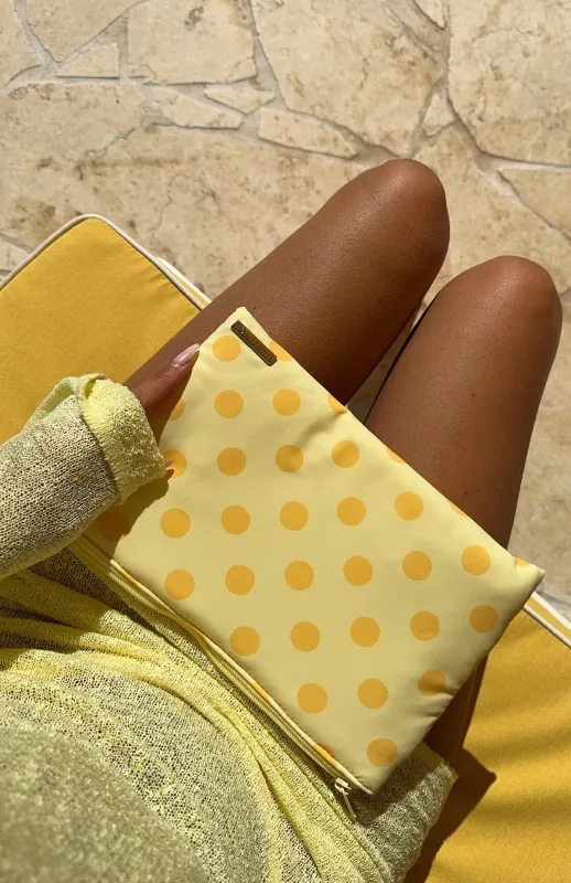 Elodie Pouch Lemon Polka Dot sold by White Fox Boutique