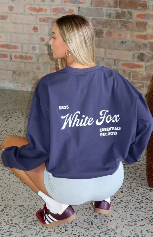 The Good Life Back Long Sleeve Tee Navy sold by White Fox Boutique