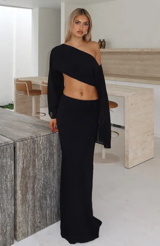 Our Love Maxi Skirt Black sold by White Fox Boutique