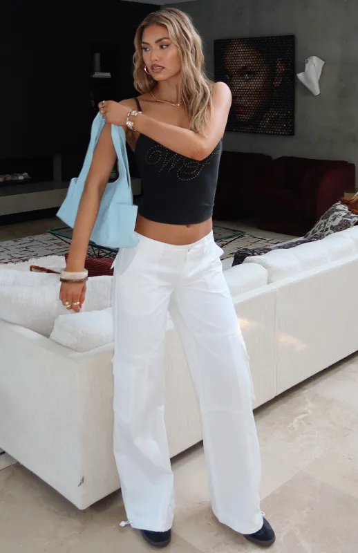 Sorbet Days Cargo Pants White sold by White Fox Boutique