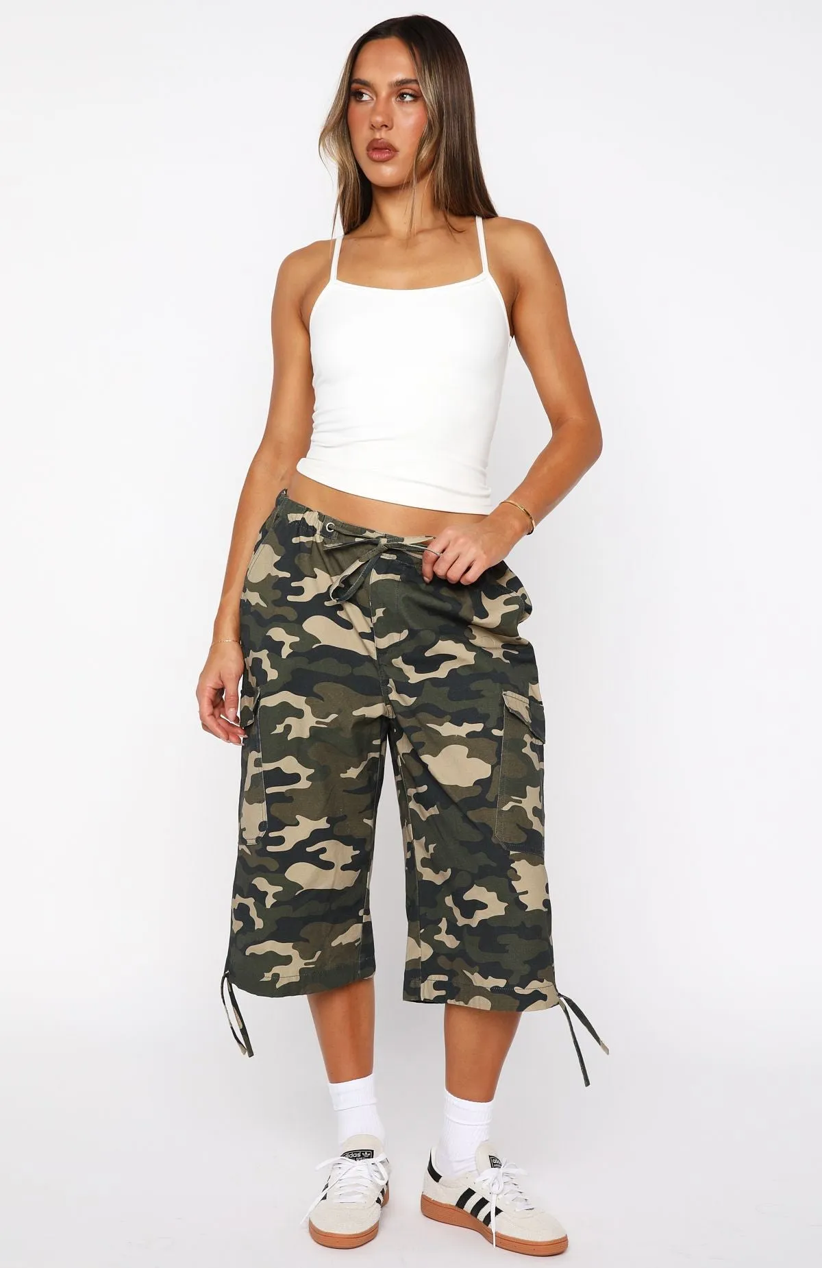 Hidden Waterfalls Cargo Shorts Camo Print sold by White Fox Boutique product image thumbnail 2