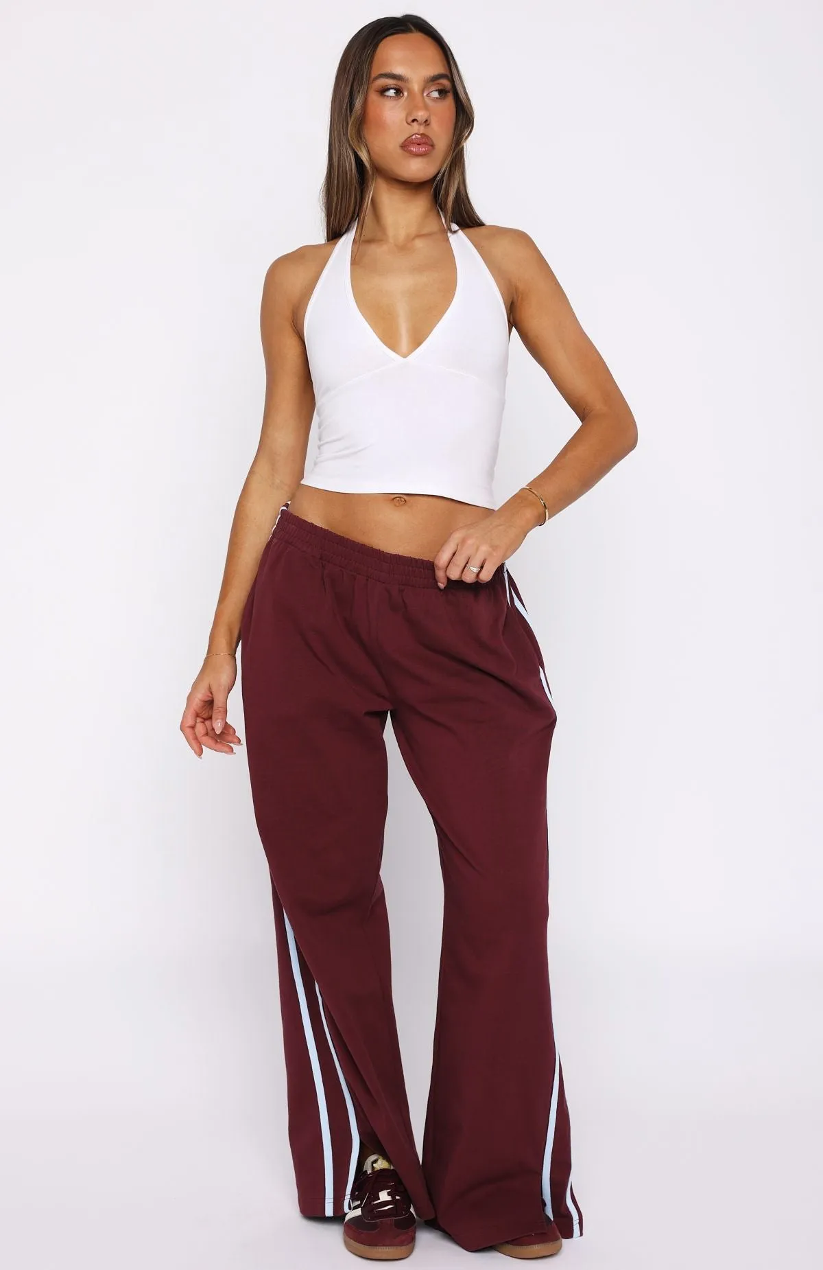 Make Me Promises Pants Burgundy sold by White Fox Boutique product image thumbnail 2