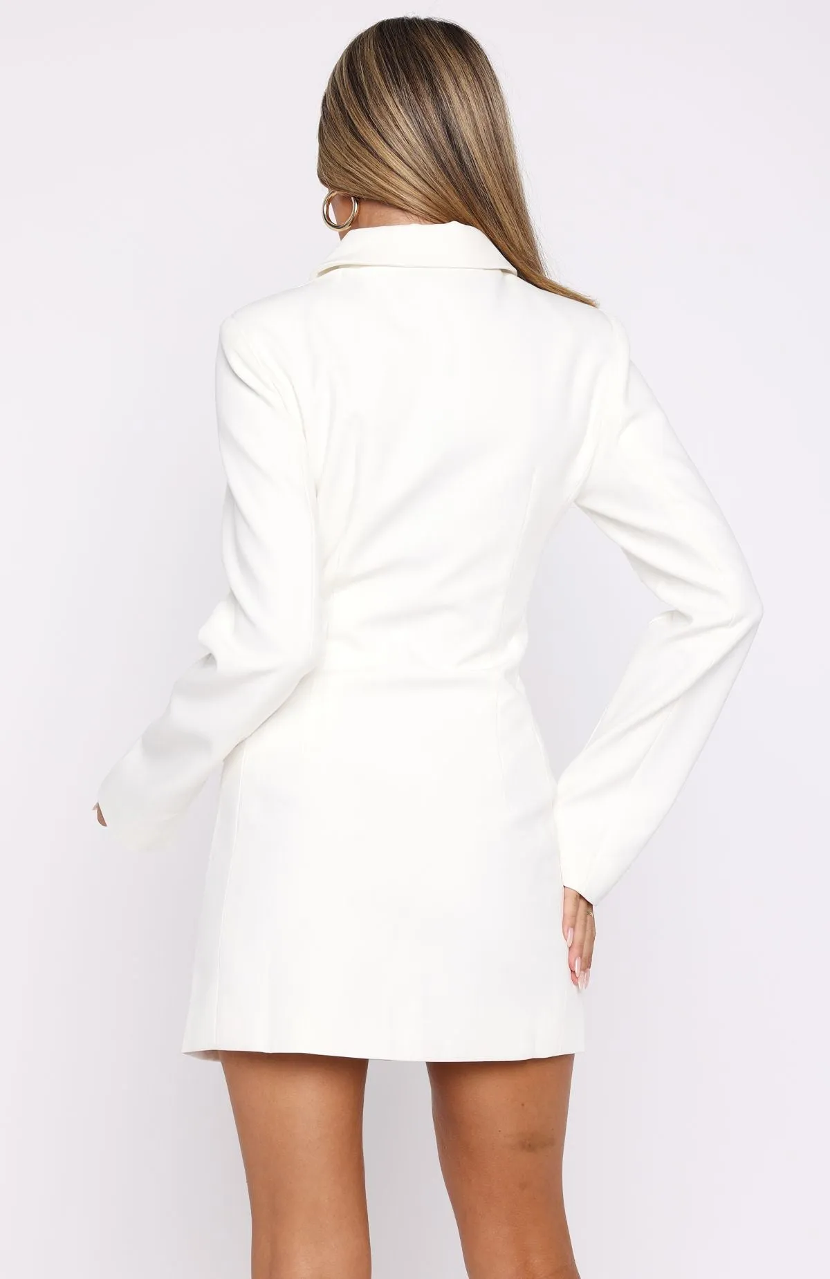 Alpha Femme Long Sleeve Mini Dress White sold by White Fox Boutique product image thumbnail 4