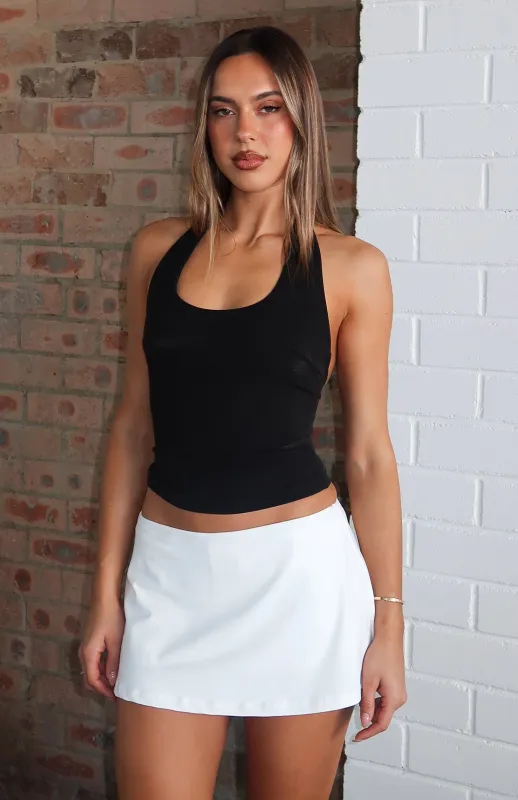 Hard To Please Mini Skort White sold by White Fox Boutique