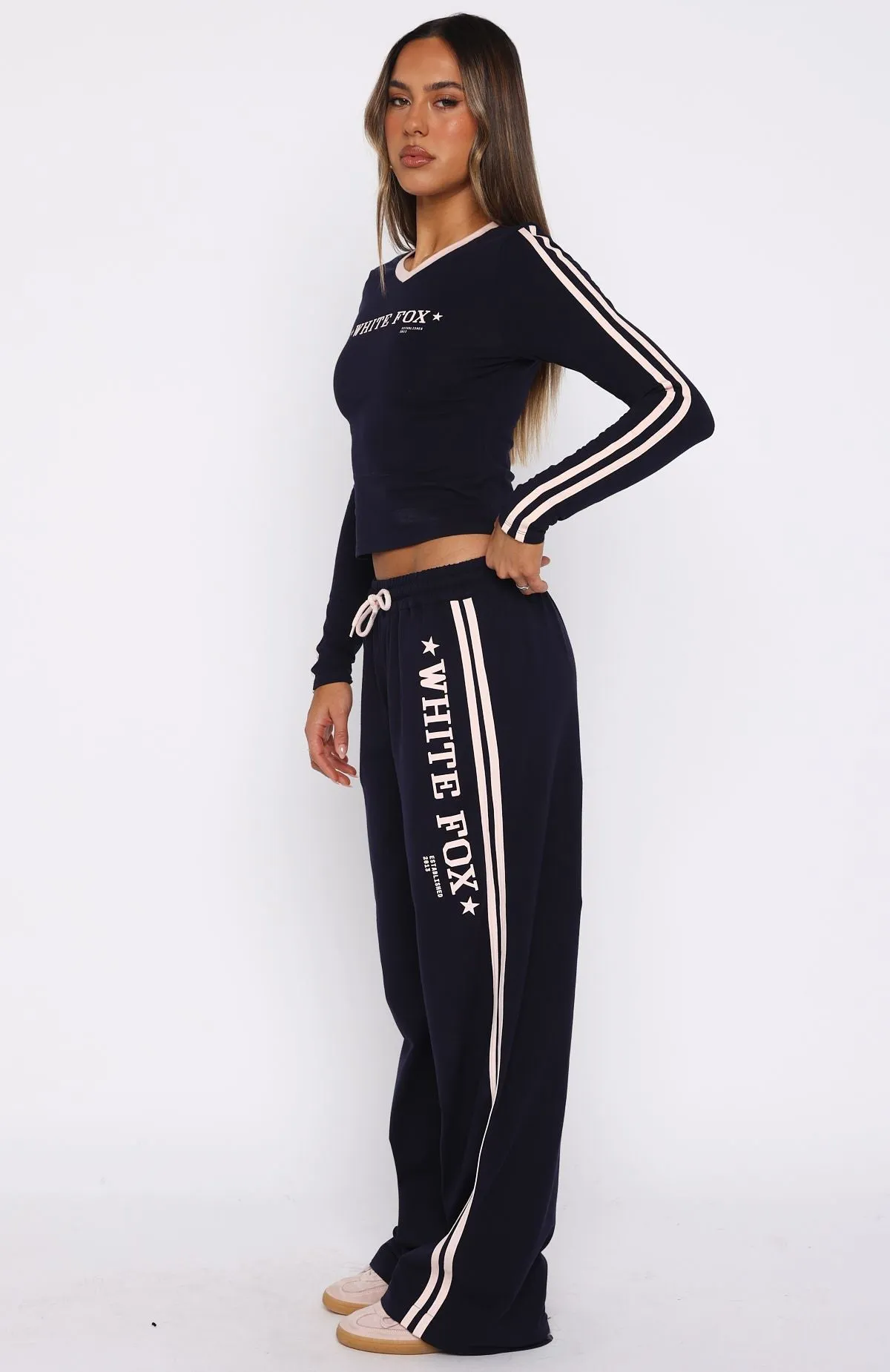 Star Of The Night Track Pants Navy sold by White Fox Boutique product image thumbnail 3