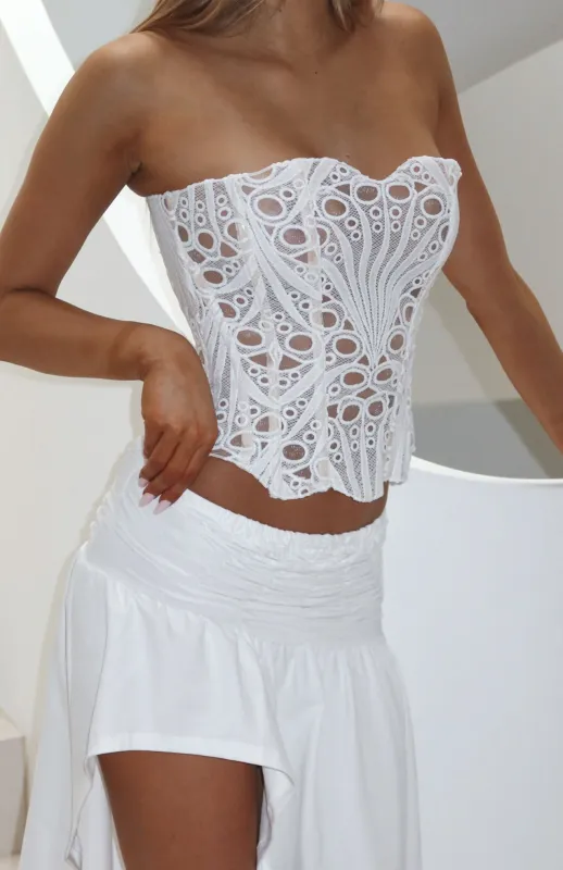 So Much To Say Strapless Bustier White sold by White Fox Boutique